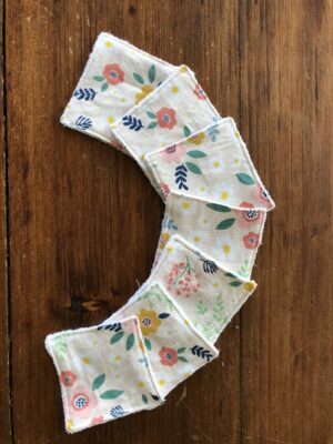 Lot de 7 mini lingettes nettoyantes "fleurs de printemps"