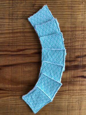 Lot de 7 mini lingettes nettoyantes "vague seigaiha"