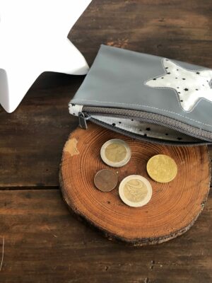 Porte monnaie zippé en simili cuir