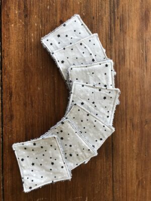 Lot de 7 mini lingettes nettoyantes "étoiles noires"