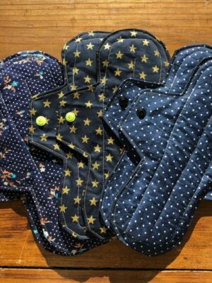 Lot de 3 serviettes hygiéniques lavables - Tissu au choix