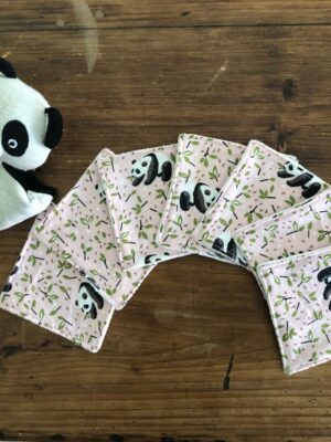 Lot de 7 lingettes nettoyantes "panda"
