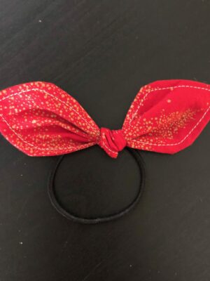 Noeud sur élastique "bordeaux / Doré"