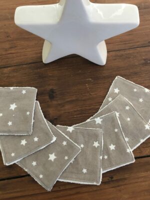 Lot de 7 mini lingettes nettoyantes "étoiles grises"