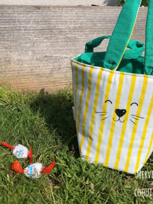Panier de Pâques - "Rayures jaunes"
