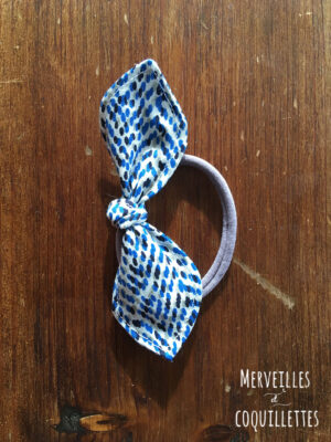 Noeud sur élastique Léopard bleu