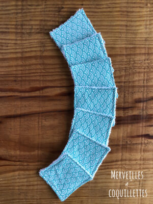 Lot de 7 mini lingettes nettoyantes "vagues Segahia"