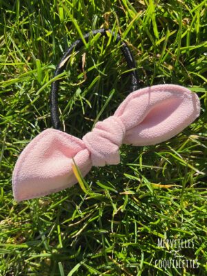 Noeud sur élastique "rose pastel"