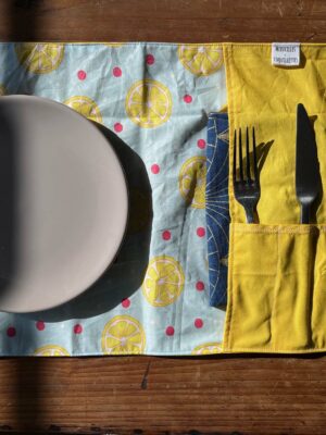 Set de table nomade "Citron jaune"