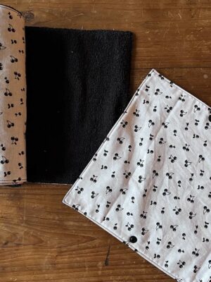 Rouleau de 6 essuie-tout lavables "cerises"