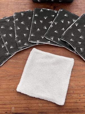 Lot de 7 lingettes nettoyantes "feuilles galim noires"