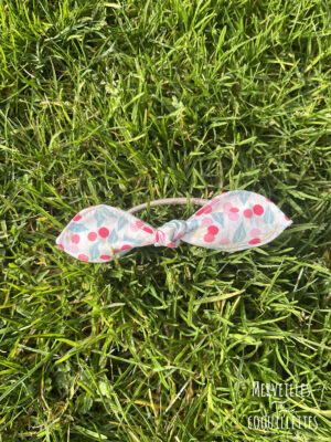 Noeud sur élastique "cerises fleuries"