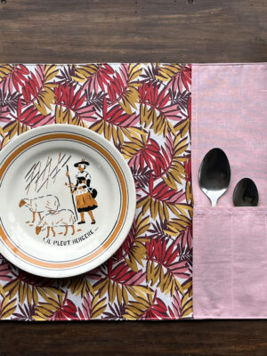 Set de table nomade "Feuilles rouges et jaunes"