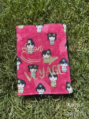 Protège passeport "poupées chinoises roses"