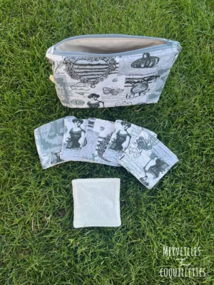 Pochette et ses 6 lingettes "boudoir"