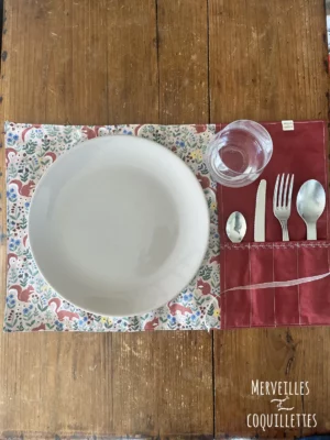 Set de table nomade "Animaux de la forêt"