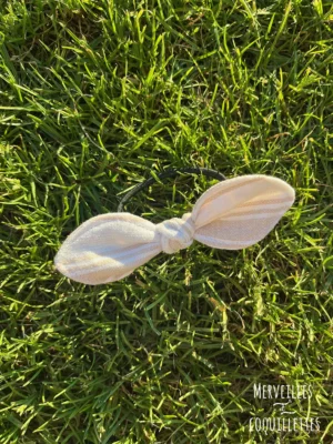 Noeud sur élastique "Beige"