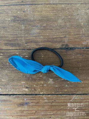 Noeud sur élastique "Bleu"