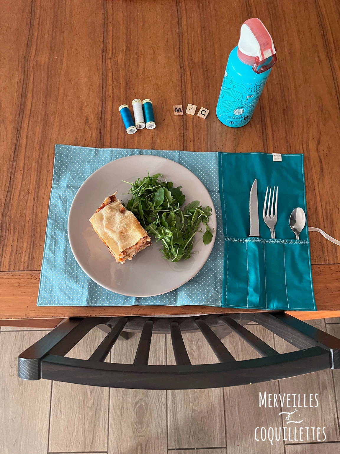 set de table pois blanc